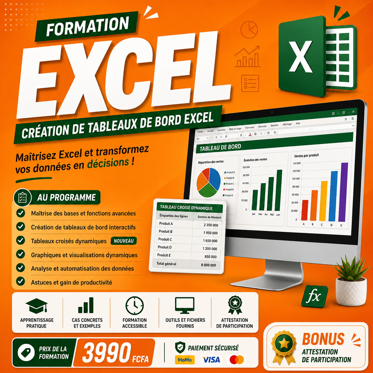 FORMATION AVANCÉ CRÉATION DE TABLEAU DE BORD EXCEL (DASHBOARD)